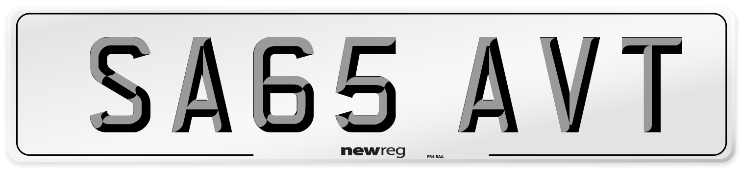 SA65 AVT Number Plate from New Reg